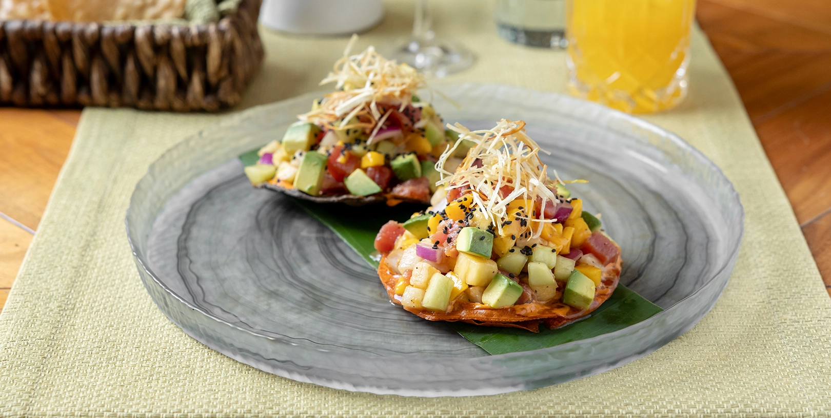 Dish of the month Tuna toast with tropical fruits